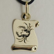 18K YELLOW GOLD ZODIAC SIGN MEDAL, CANCER, PARCHMENT ENGRAVABLE MADE IN ITALY image 1