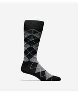 COLE HAAN Branded Argyle CREW Socks BLACK Multi SHOE SIZE 7-12 Free Ship... - $39.97