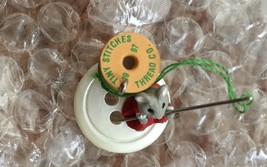1997 Hallmark Miniature Keepsake Ornament Sew Talented Mouse Thread Need... - $11.00