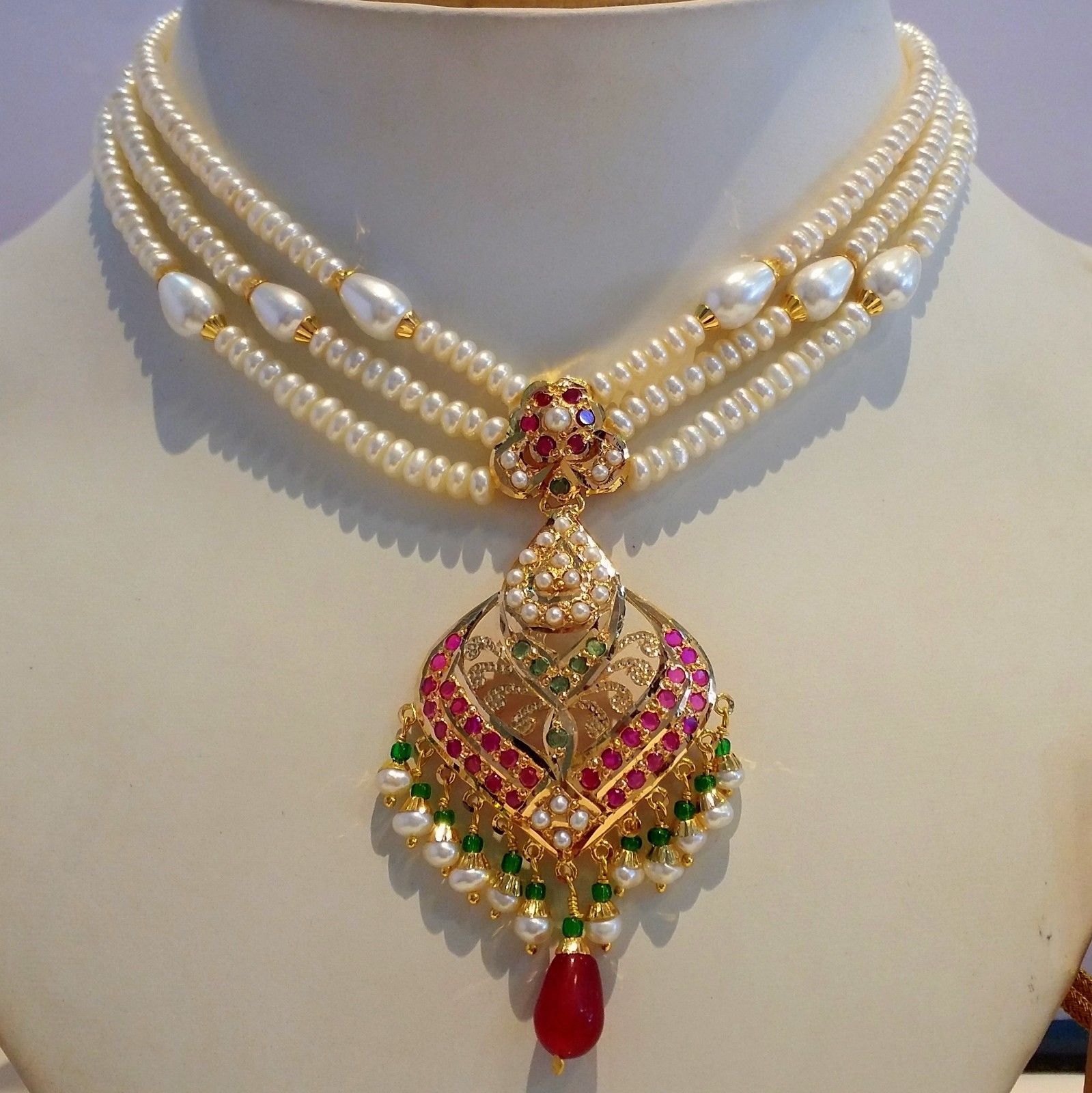 22kt gold ruby necklace set