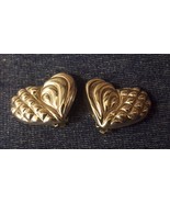 Sterling Silver Chunky HEART Earrings Clip On MADE IN MEXICO Vintage - $28.86