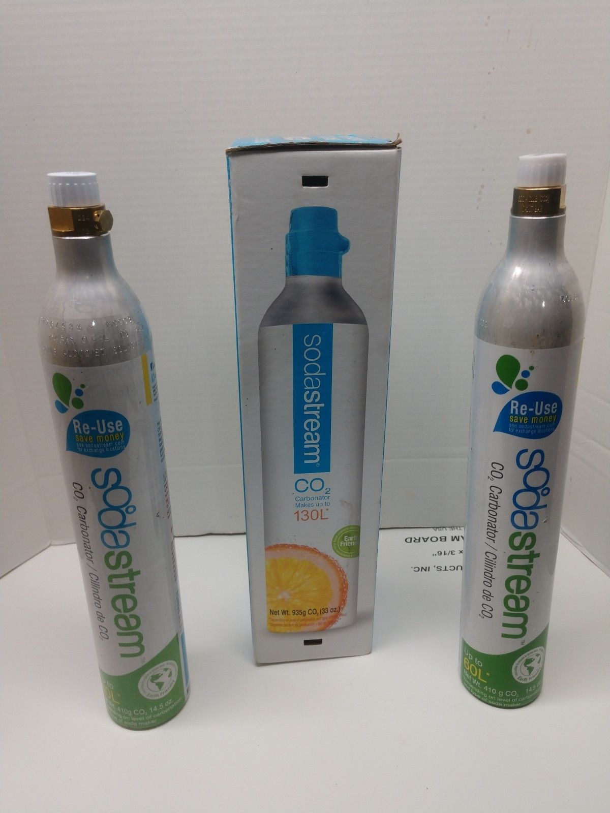 Lot of 3 Sodastream CO2 Bottles 130L 60L 85 Full 2021 2017 Soda Makers