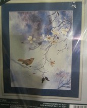 Elsa Williams Crewel Embroidery " Falls Of Love" .  Bird on dogwood tree - $28.45