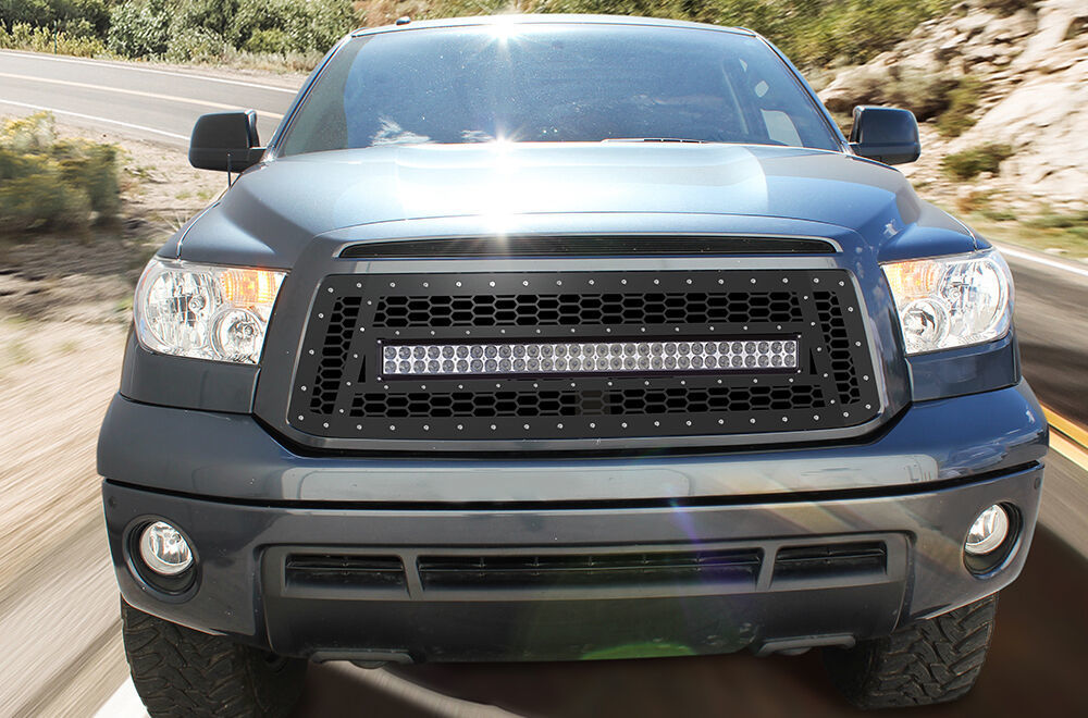 Grille Fits:Toyota Tundra 10-13 Steel Aftermarket Grill Kit 32" LED