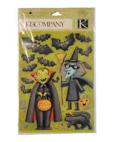 Primary image for K&Company Tim Coffey Halloween Bats & Goblins Grand Adhesions Stickers HTF NEW