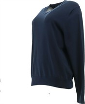 Lands' End Uniform Men's Fine Gauge V-Neck Sweater Red L NEW 414751 - $25.72