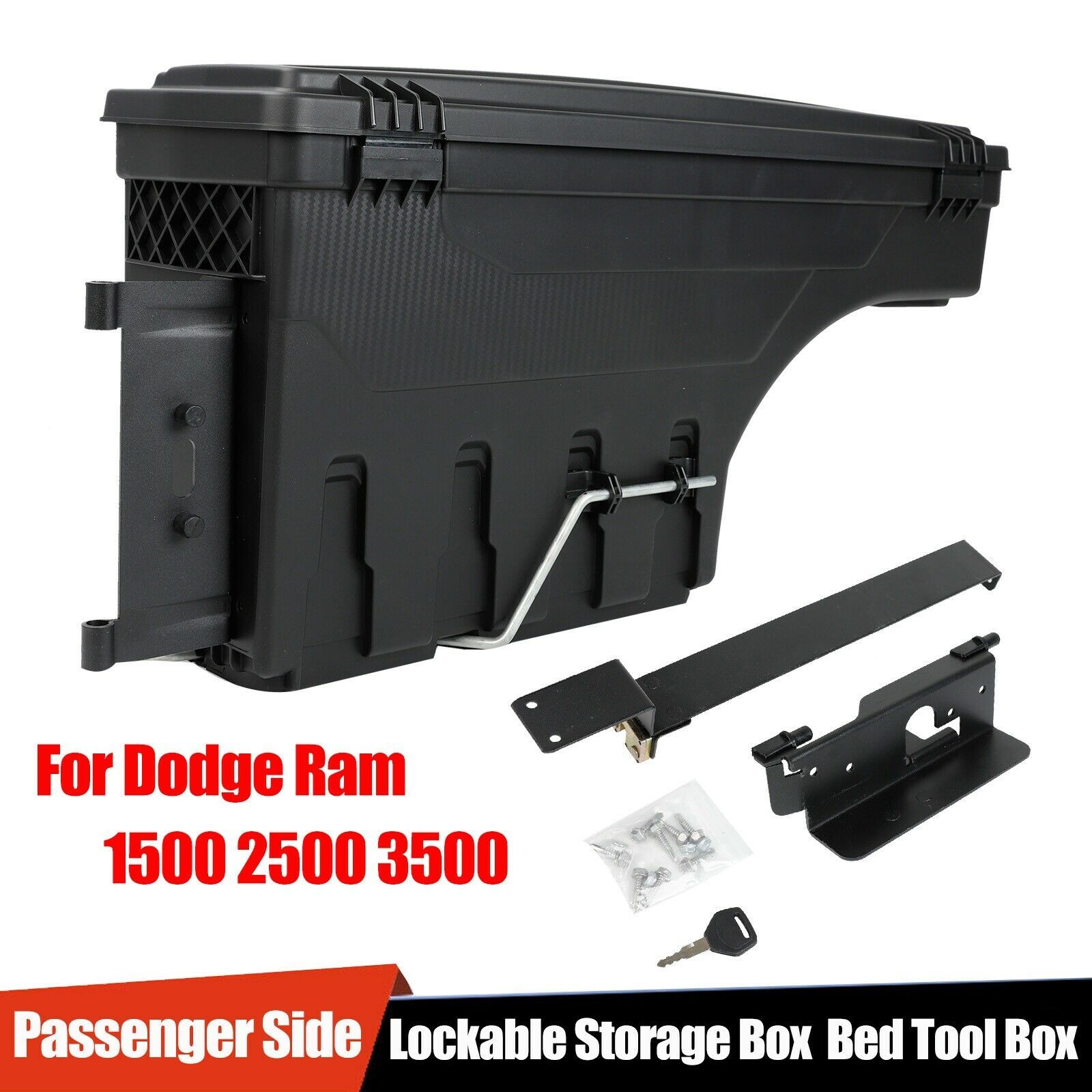 Lockable Storage Truck Bed Tool Box Passenger Side For Dodge Ram 1500 2500 3500
