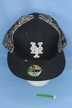 New York Mets  59Fifty Baseball Black And White Logo Hat 7 5/8 New Era Fitted - $49.49