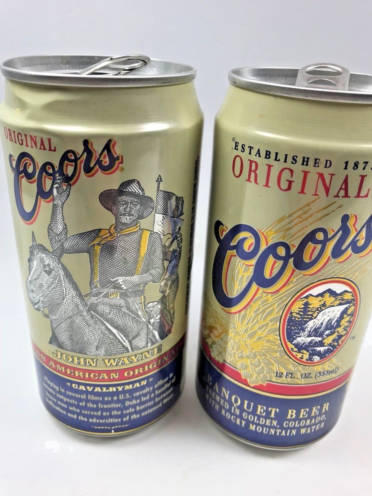 JOHN WAYNE Cowboy Coors Banquet Beer Full Case of 24 empty cans 1997
