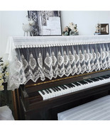 2in1 Piano Anti-Dust Cover Dust Lace Fabric Upright Vertical Dust-Proof ... - £37.79 GBP+