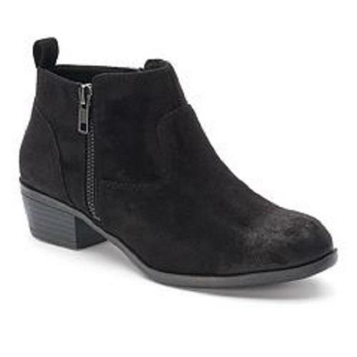 Women's S.O. LODGE Black Ultrasuede Western Dress Casual Ankle Boots ...