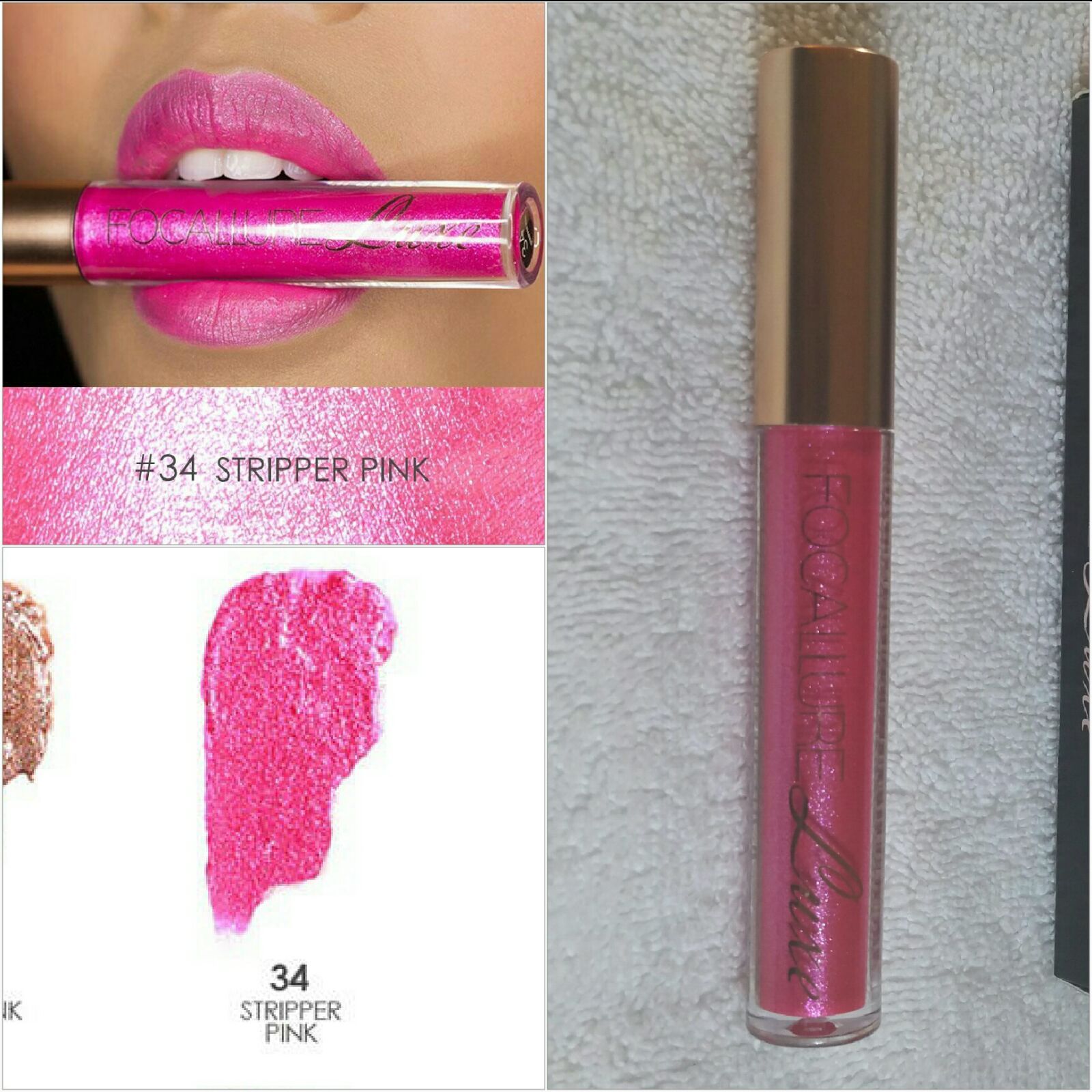 Focallure - Metallic Lip Gloss Liquid Lipstick #34 - Lipstick