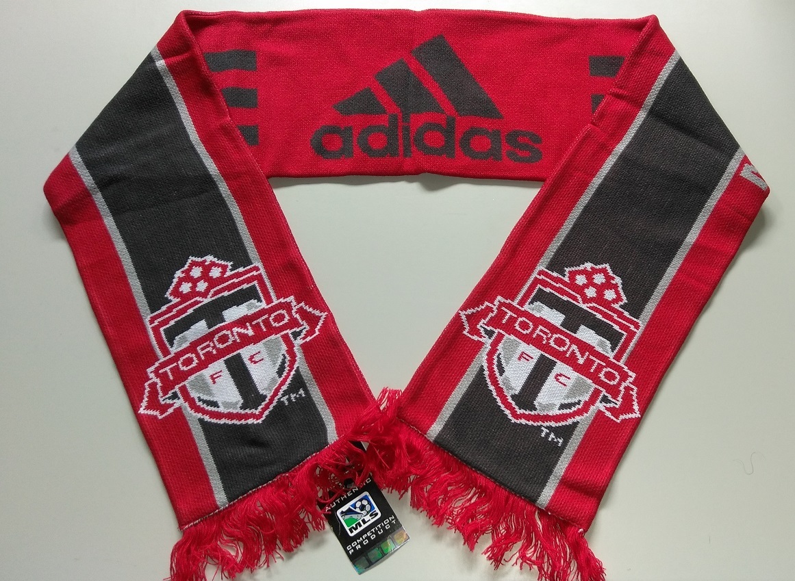 Adidas MLS Soccer Scarf Acrylic TORONTO F.C. RED GRAY MLS Team League