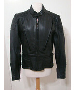 HEIN GERICKE Motorcycle Jacket First Gear Black Leather Padded Double Li... - $314.99