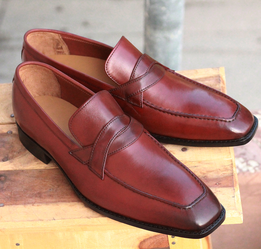 Handmade Men's Burgundy Color Leather Loafers, Men's Formal Dress ...