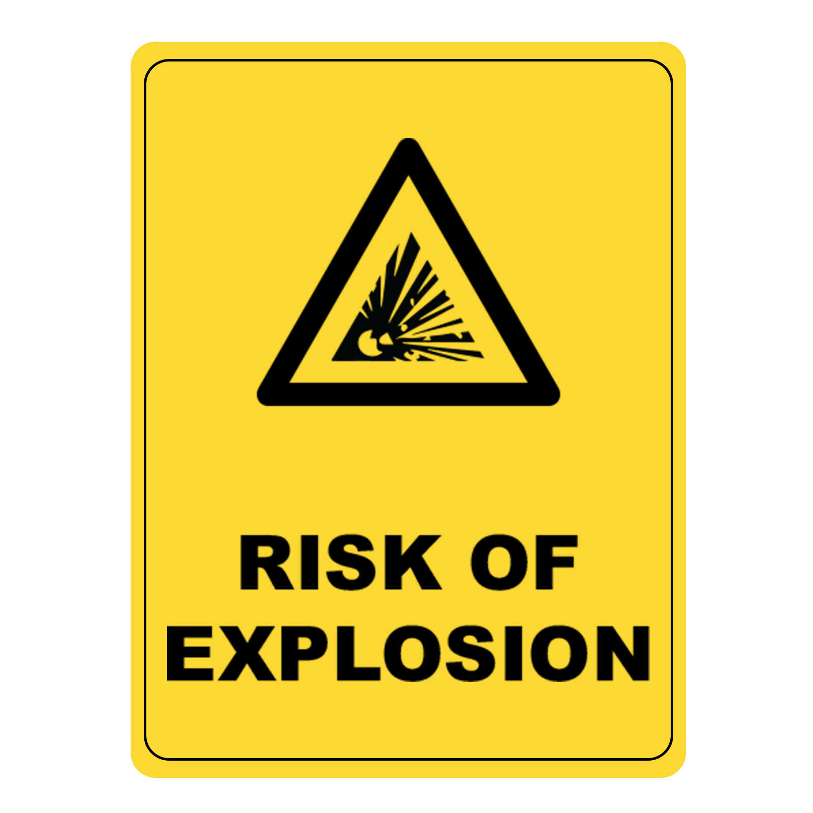 Risk of Explosion Hazardous Safety Warning Sign, Aluminium Danger