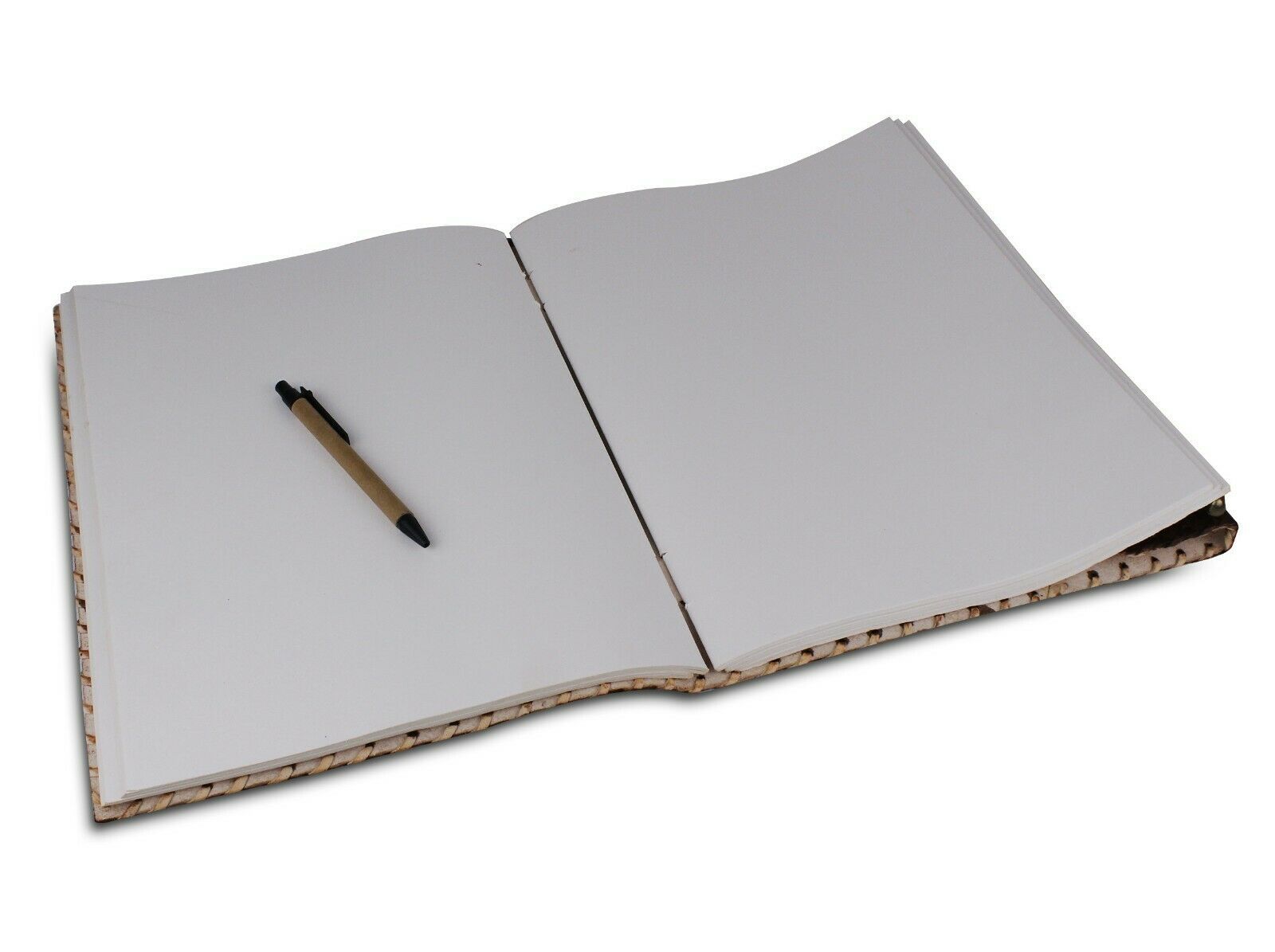 Large Genuine Leather Journal with 100 Blank Pages of Handmade Paper 13 Inches Blank Diaries