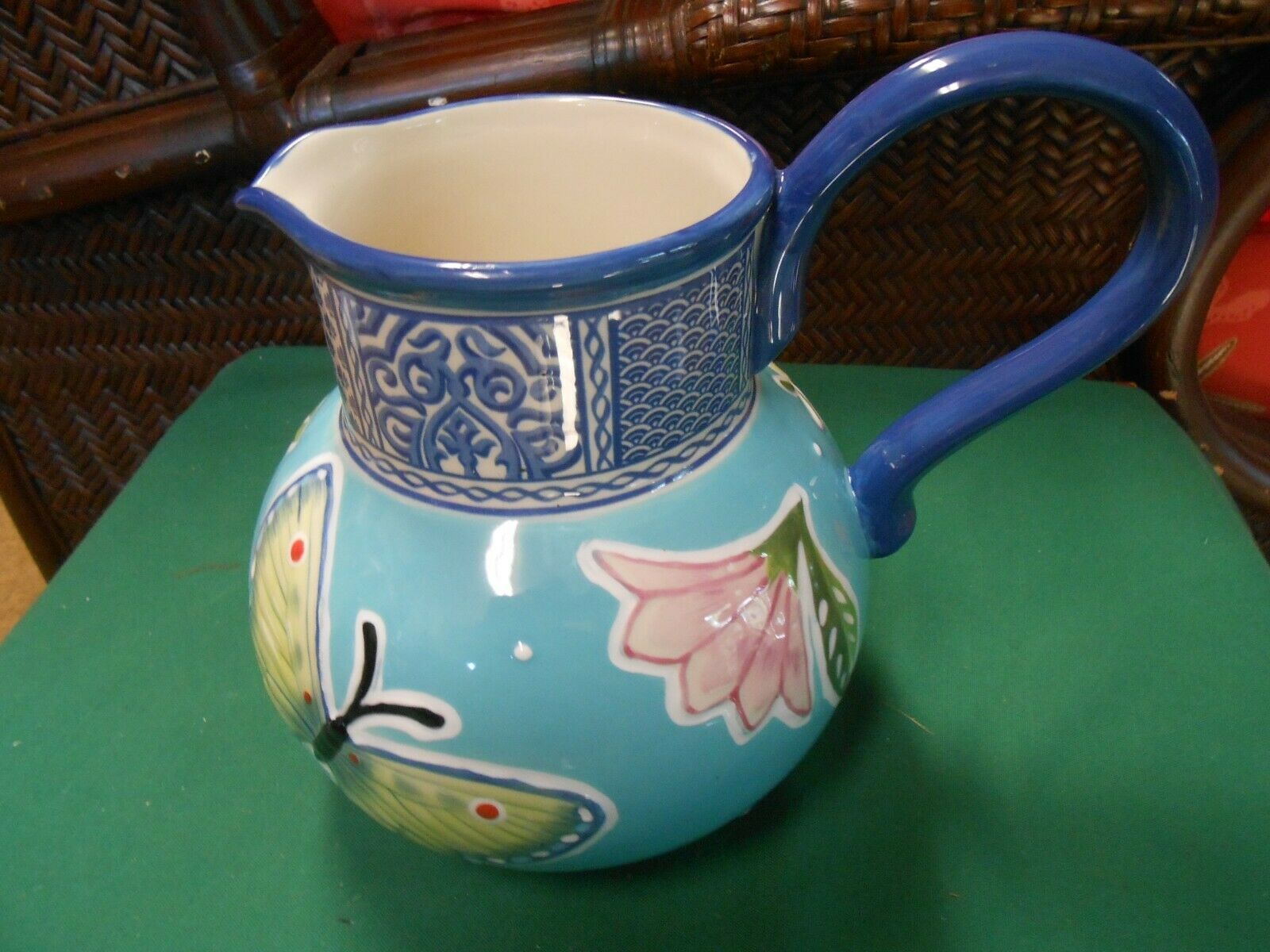 Primary image for Beautiful FITZ & FLOYD "Courtyard" Handpainted PITCHER