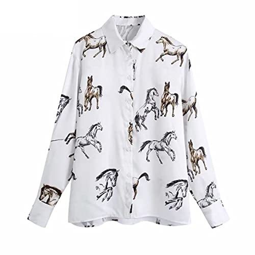 Animal Print Casual Smock Blouse Office Ladies Long Sleeve Chic Shirts Business