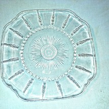 Vintage Crystal Columbia 9&quot; Square Luncheon Plate Mint - $7.99