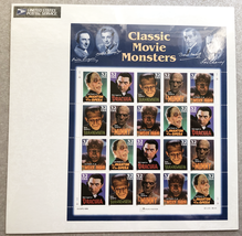 USPS Stamp Sheet Classic Movie Monsters with Promo Book SEALED - $15.00