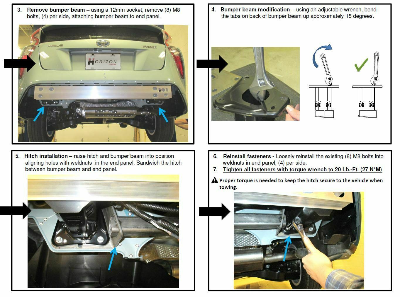 Trailer Tow Hitch For 1619 Toyota Prius Prime and Prius Hybrid 11/4