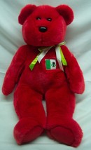 Ty 1999 Beanie Buddy Red Mexico Flag Osito The Teddy Bear 13" Stuffed Animal Toy - $19.80