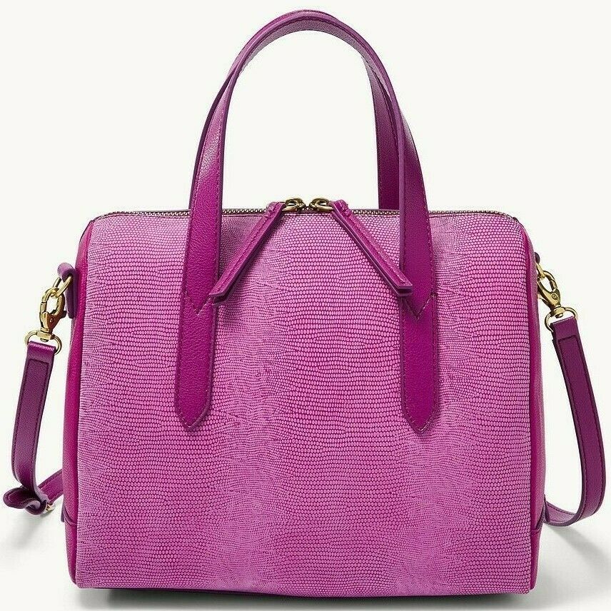 Fossil Sydney Satchel Pink Leather Crossbody Bag Magenta SHB2663508 NWT $178 FS
