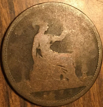 1893 UK GB GREAT BRITAIN ONE PENNY COIN - $2.88