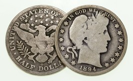 Plein De 2 Barber Demi Dollars (1895-O Et 1894) En Bon État, Naturel Couleur - $84.13