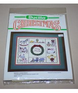 Bucilla Merry Christmas Sampler 11&quot; x 14&quot; Counted Cross Stitch Kit 82311... - $12.82
