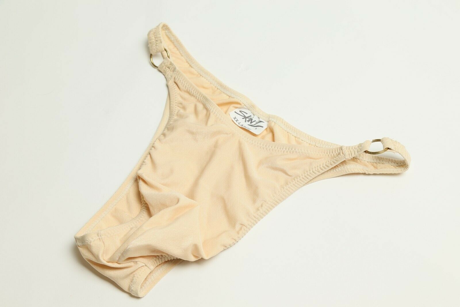 SKINZ XXL Skinzwear Men's Pouch Thong Swimsuit 2XL Beige Skin Tone