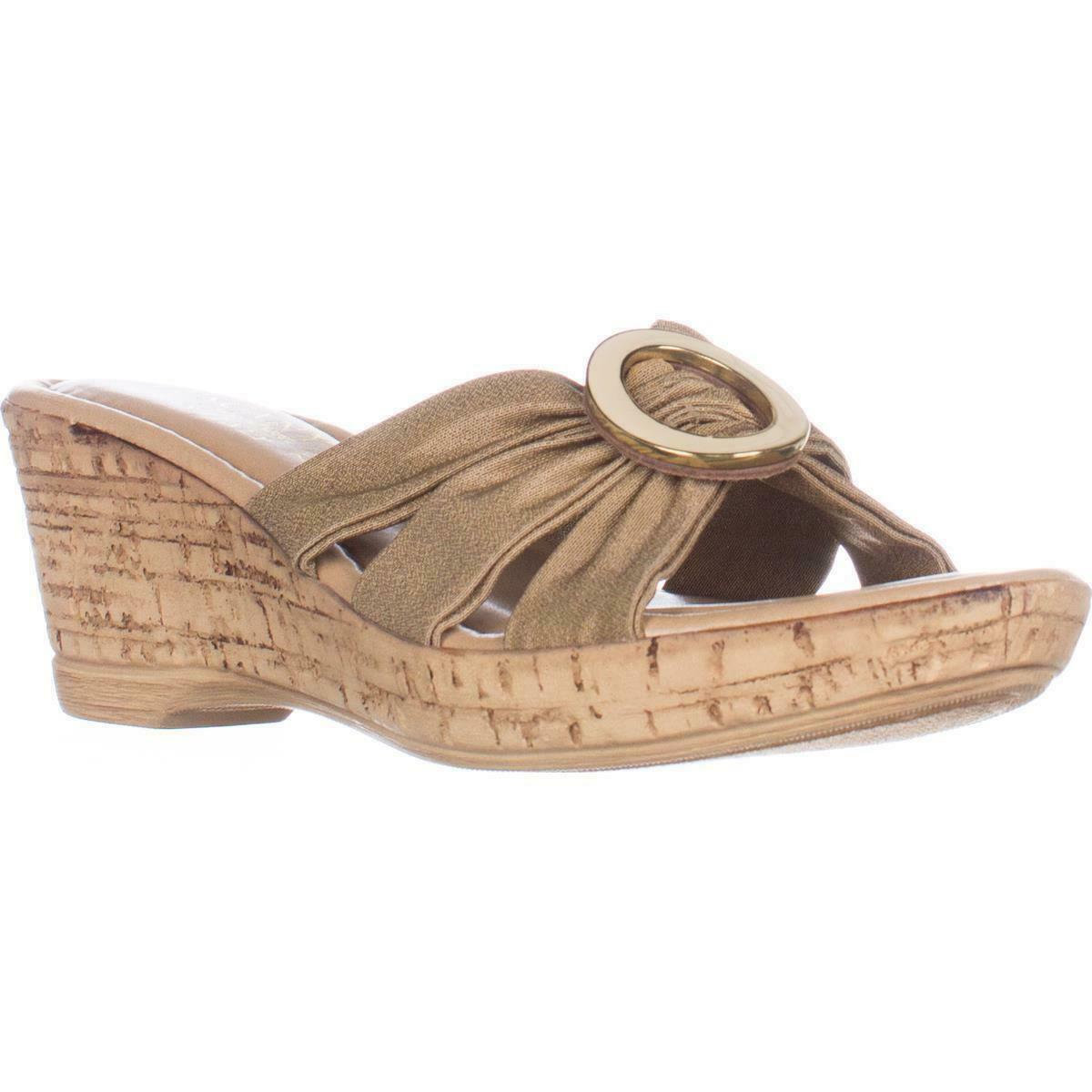Tuscany Easy Street Conca Strappy Wedge Sandals, Natural, 7 US ...
