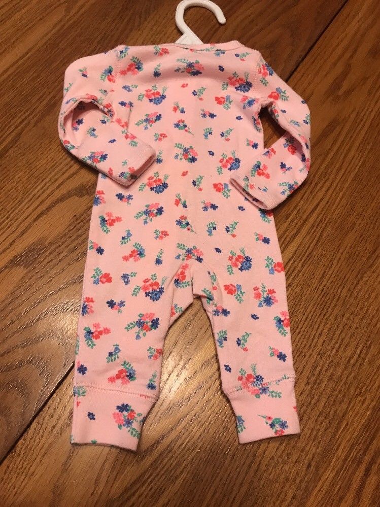 CARTER'S PREEMIE BABY GIRL PINK SLEEP N PLAY OUTFIT REBORN Size P Ships ...