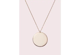 Kate Spade Demi Fine Rose Gold Plated Vermeil Round Line Engravable ID Necklace - $98.01