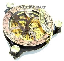 NauticalMart Handmade Brass Pocket Sundial Compass 