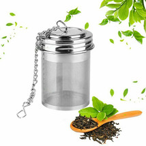 Tea infuser mesh filter loose herb strainer steel... - $7.87