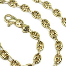 18K YELLOW GOLD OVAL NAUTICAL MARINER CHAIN 5 MM, 20", ANCHOR ROUNDED NECKLACE image 3