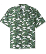 28 Palms Hawaiian Shirt Mens XXL Green White Banana Leaves Tropical Butt... - $23.26