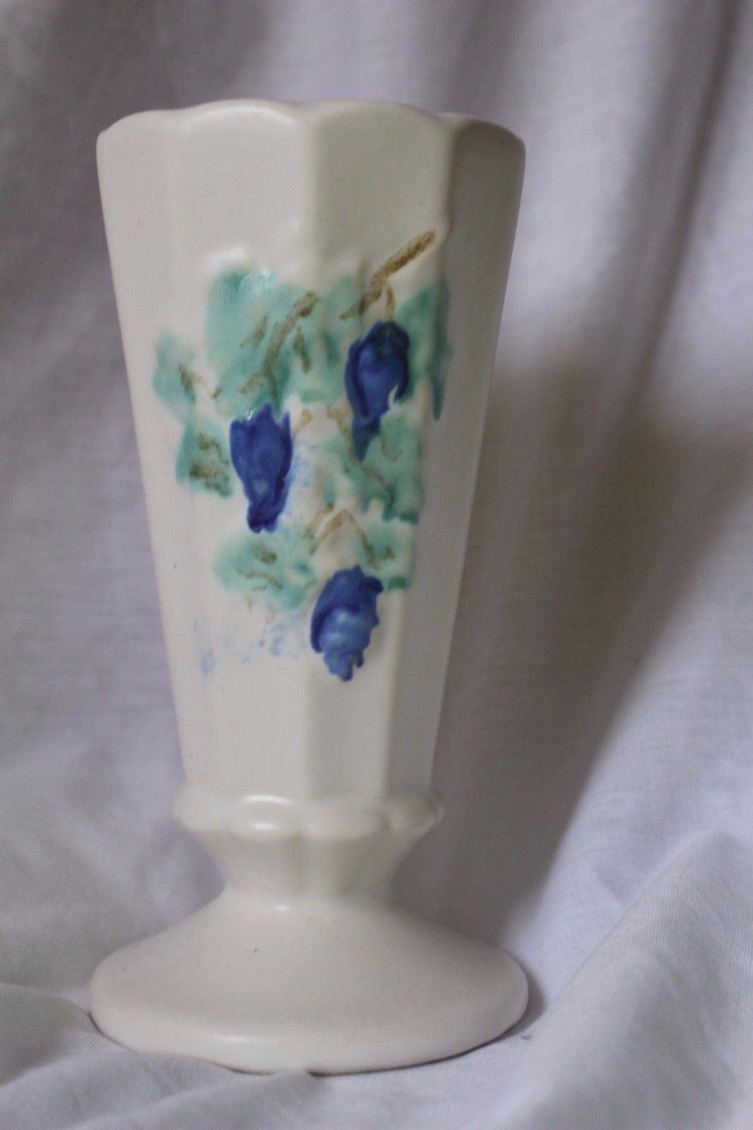 Vintage McCoy Vase Planter with hand painted grapes 7 x 3 5