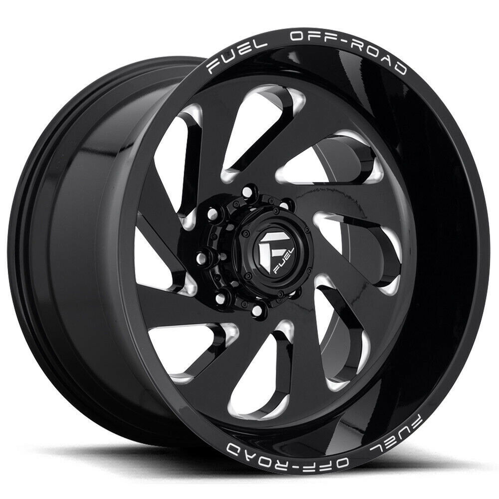 20x10 Fuel D637 Vortex 8x180 -18 Gloss Black Milled Wheels Rims Set(4 ...