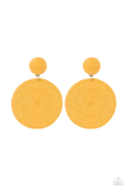 Paparazzi Circulate the Room Yellow Post Earrings - New - $5.00