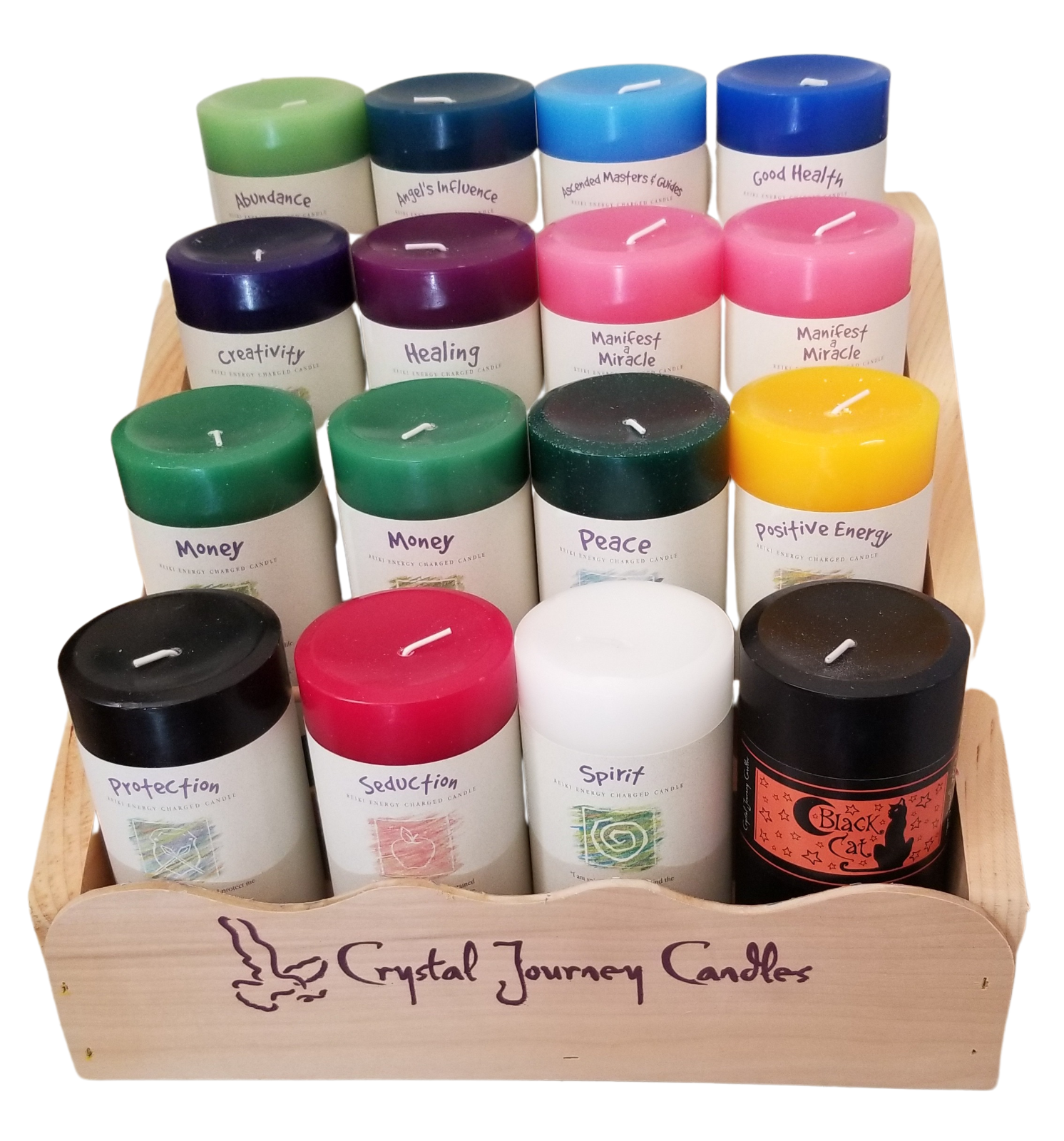 Crystal Journey Herbal Magic Reiki Charged 3x6 Pillar Candles Hand Poured in USA