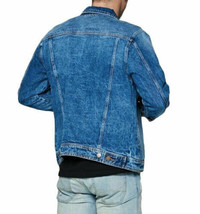 Red Label Men’s Premium Casual Faded Denim Jean Button Up Cotton Slim Fit Jacket image 9