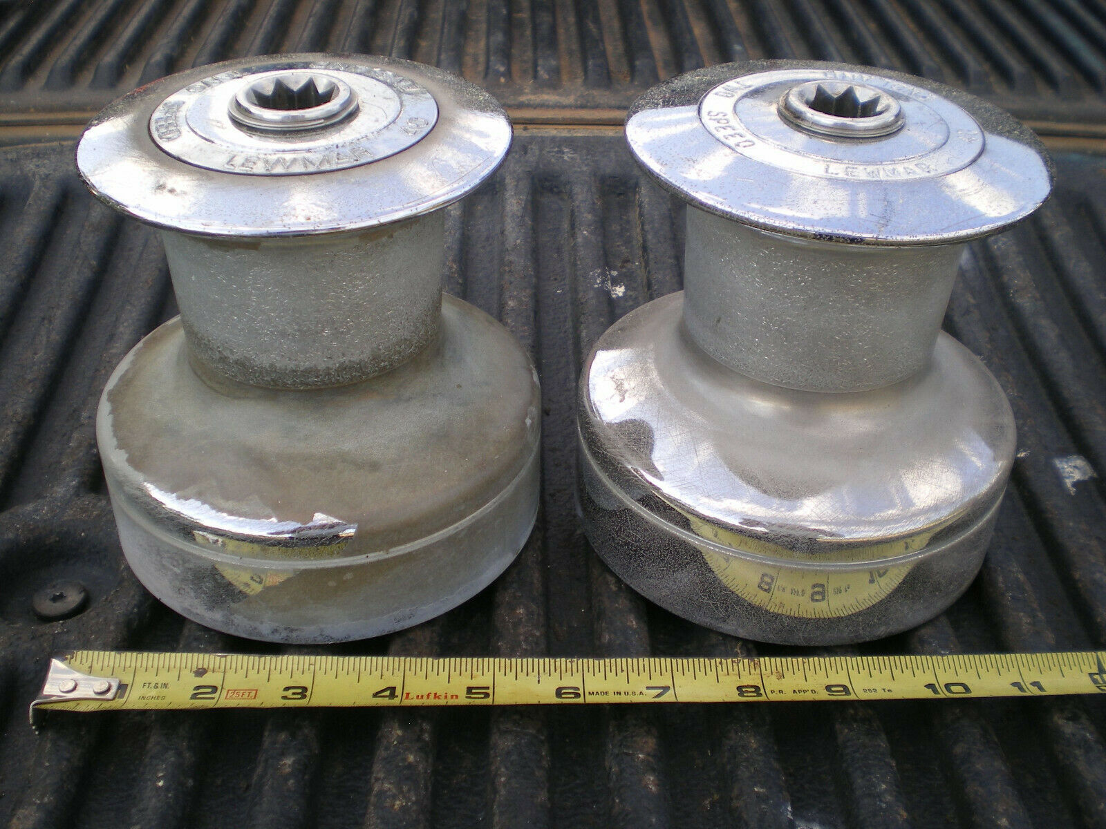 Pair of Lewmar 40 Chrome Drum Winches Sailing Winches