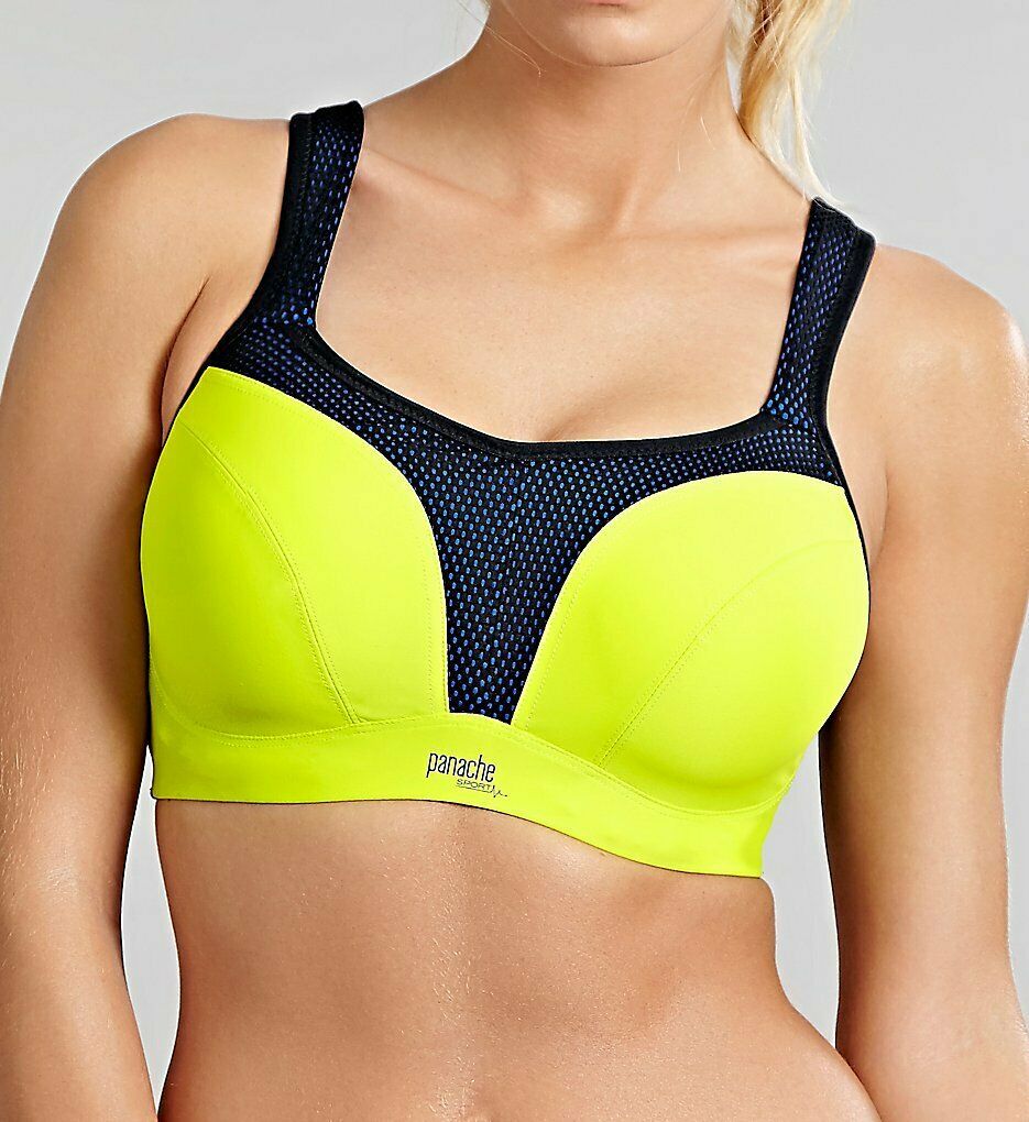 PANACHE Yellow/Cobalt Ultimate High Impact Underwire Sports Bra, US