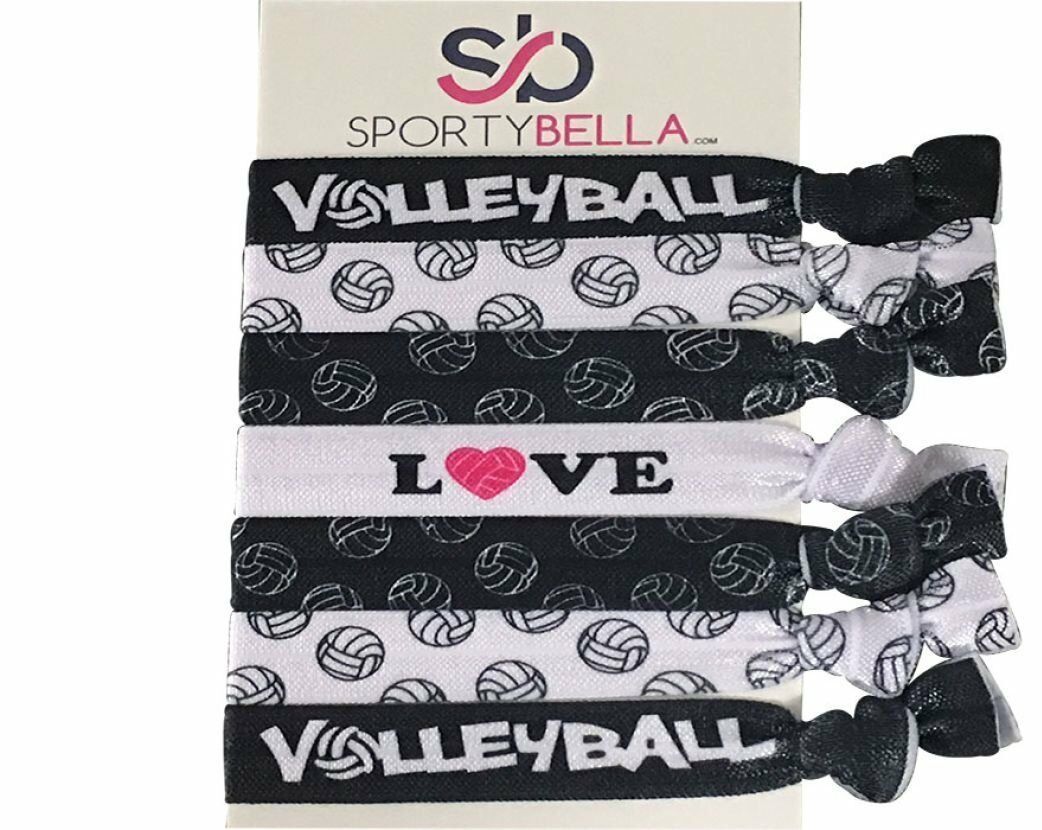 Blue and White Volleyball Hair Accessories - wide 6