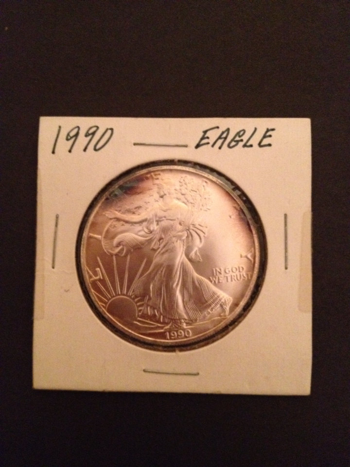 Primary image for 1990 Silver Eagle One Ounce Fine Silver Dollar Troy Ounce