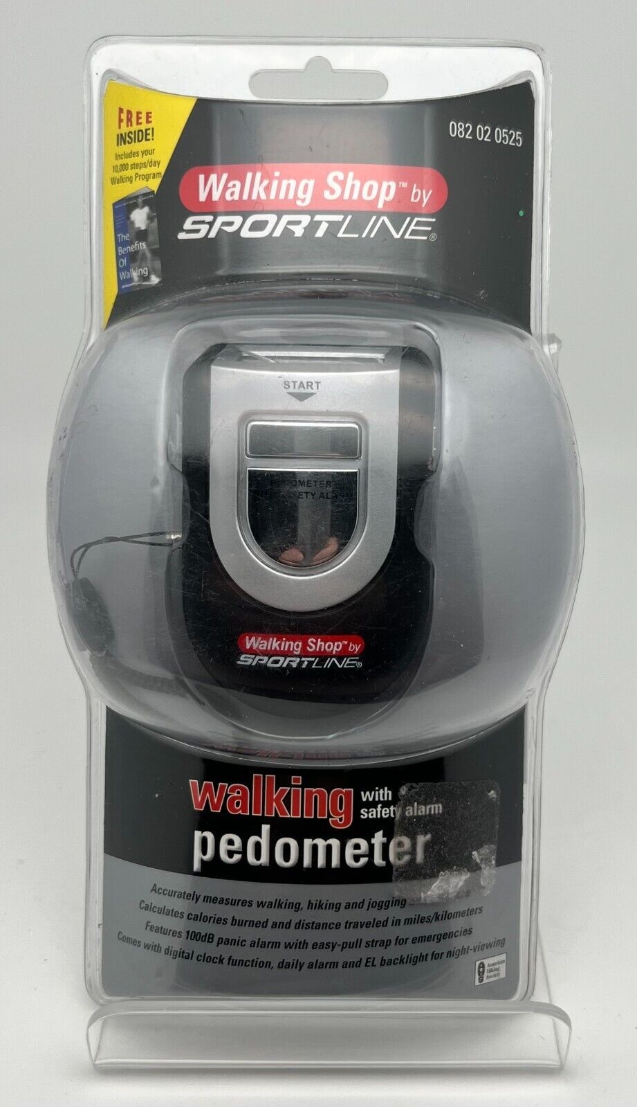 New Old Stock Walking Shop by Sportline Pedometer w/Safety Alarm