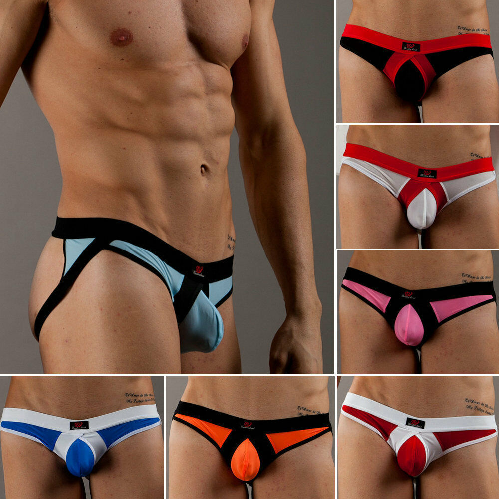 Men's Sexy Jockstrap Open Back Hole Thongs Gstring Rings Briefs